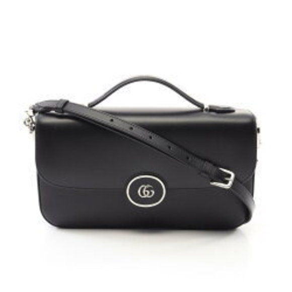 Gucci GG Shoulder Bag Leather Black - Picture 1 of 8